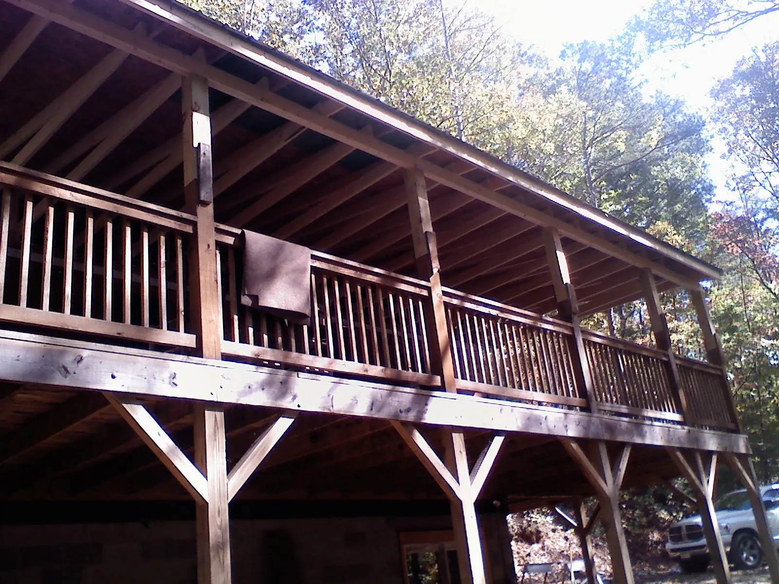 Timber framing under a new elevated porch and deck — Roof Leak Repair in Accident by Roofing Brothers